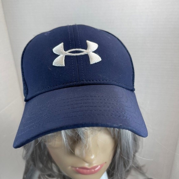 Under Armour Other - Under Armour Hat Cap Fitted Youth Small Medium Blue Streetwear Retro Rare